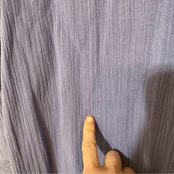 Soft Surrounding Crepe Gauzy Cotton Blouse Periwinkle Blue Sz Small Petite - Picture 5 of 9